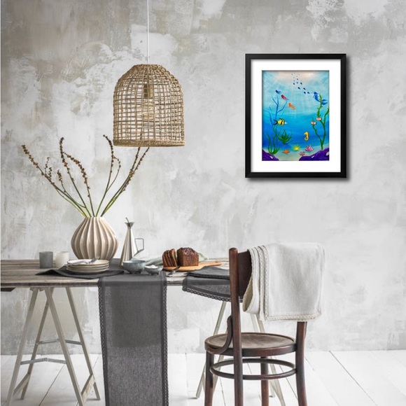 Original “Under The Sea” Acrylic Painting 11” x 14” on Foamboard NOT FRAMED - Picture 13 of 16